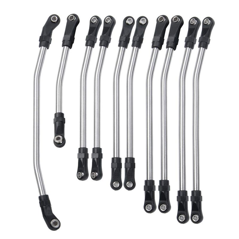 RCLions Stainless Steel Link Rod Linkage 313mm Wheelbase for Axial SCX10 II 90046 1/10 Crawler Car Upgrade Parts - Image 1